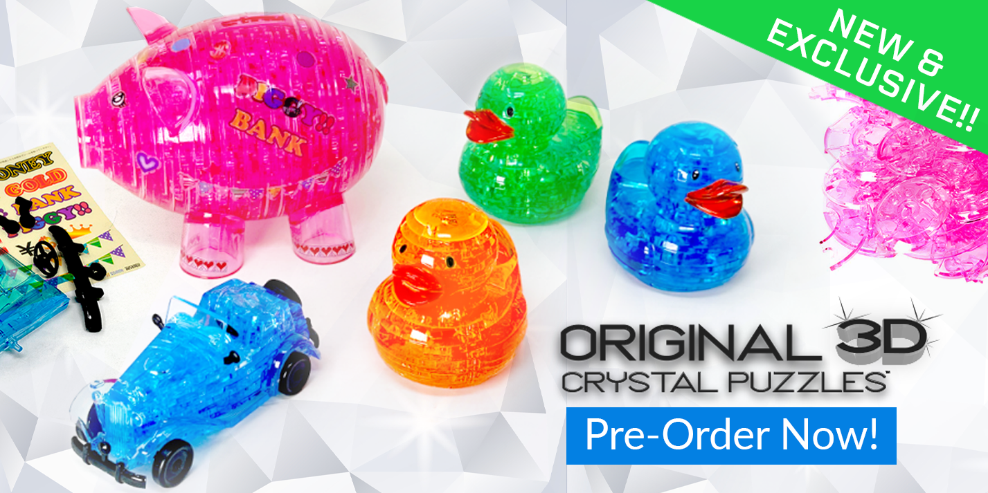 3D Crystal Puzzle - Deluxe Rubber Ducks 3-Pack (Neon Orange/Green/Blue): 129 Pcs
