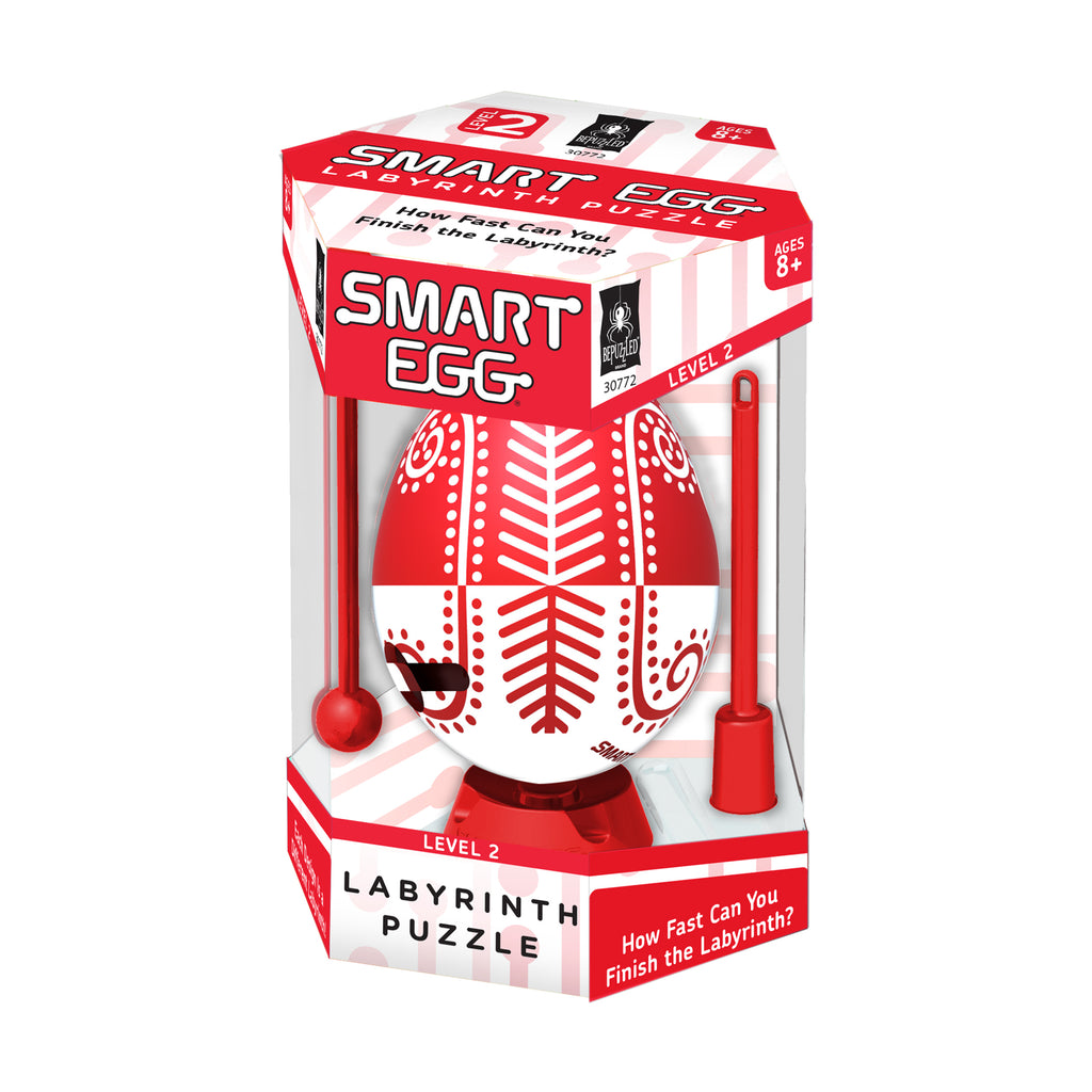 BePuzzled Smart Egg Labyrinth Puzzle - Color Collection: Red