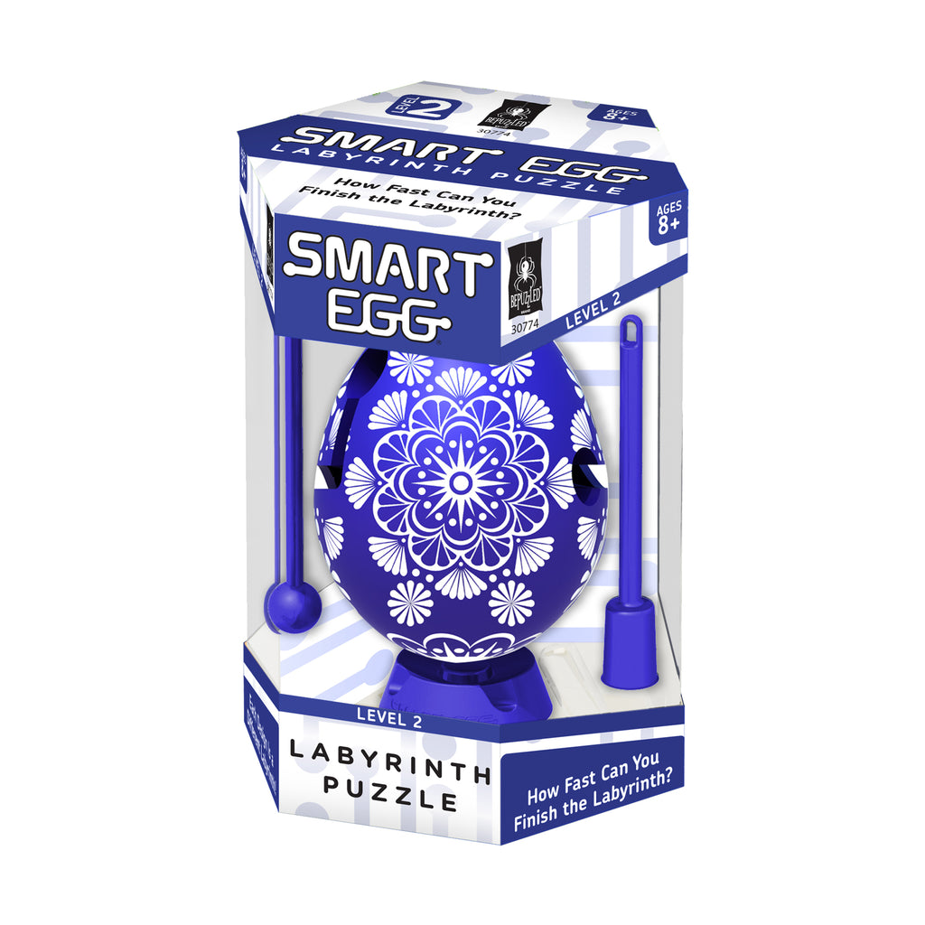 BePuzzled Smart Egg Labyrinth Puzzle - Color Collection: Blue